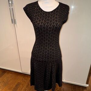 Torn by Ronny Kobo Black and Gold Midi Dress